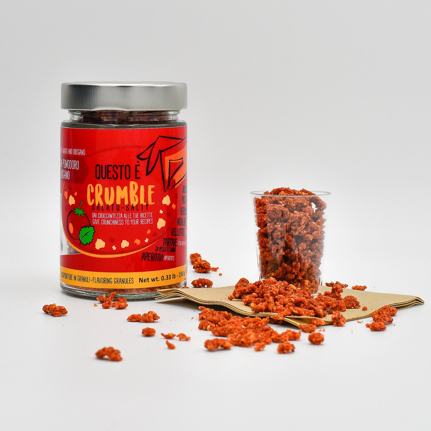Condiment Crumble Sărat cu Roșii și Oregano 130g | Gli Aironi