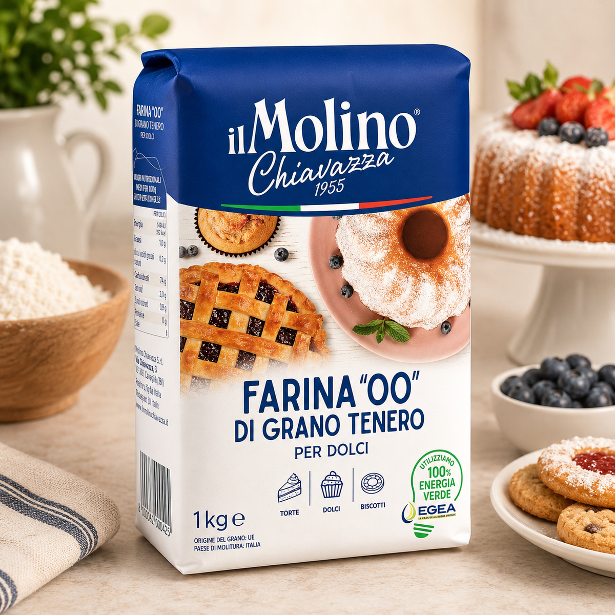 Făină 00 Il Molino Chiavazza Pentru Prăjituri și Deserturi, 1 kg