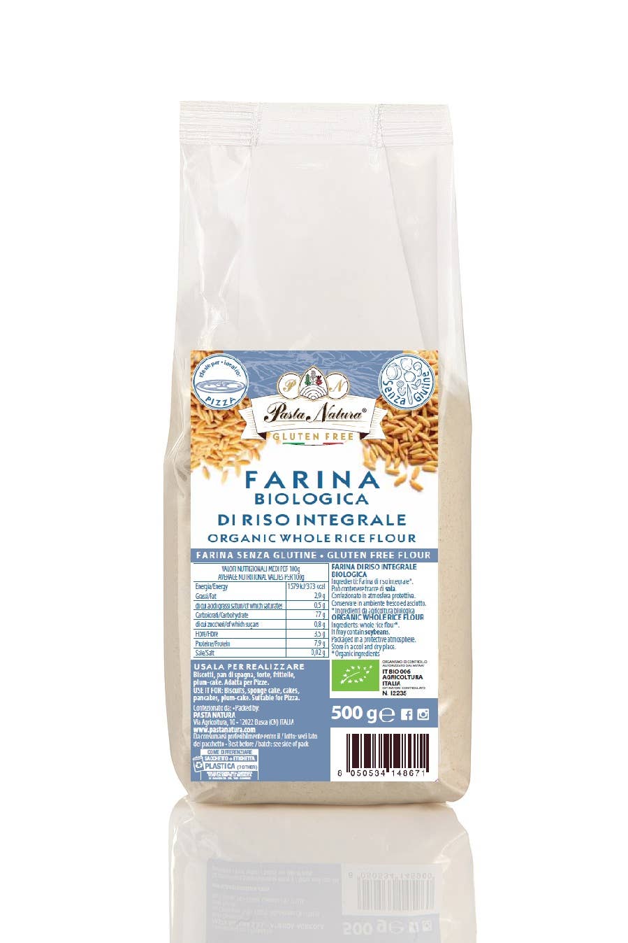 Făină Bio Integrală de Orez – Fără Gluten 500g