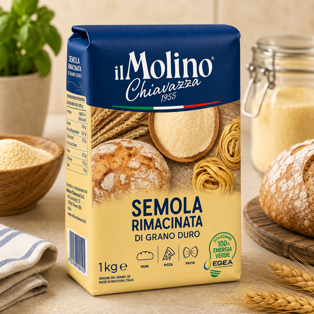 Făină de Grâu Dur Semola Rimacinata Il Molino Chiavazza, 1 kg