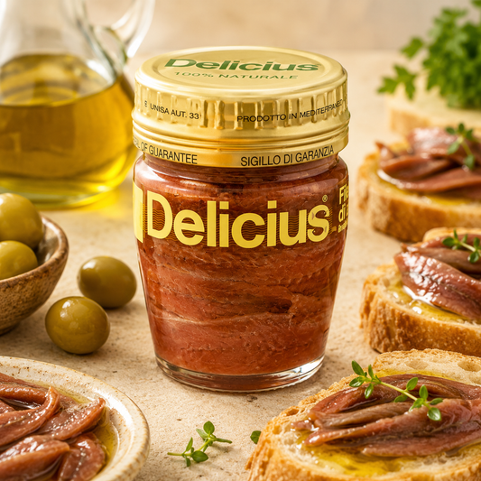 Fileuri de Anșoa în Ulei de Măsline Delicius 150g