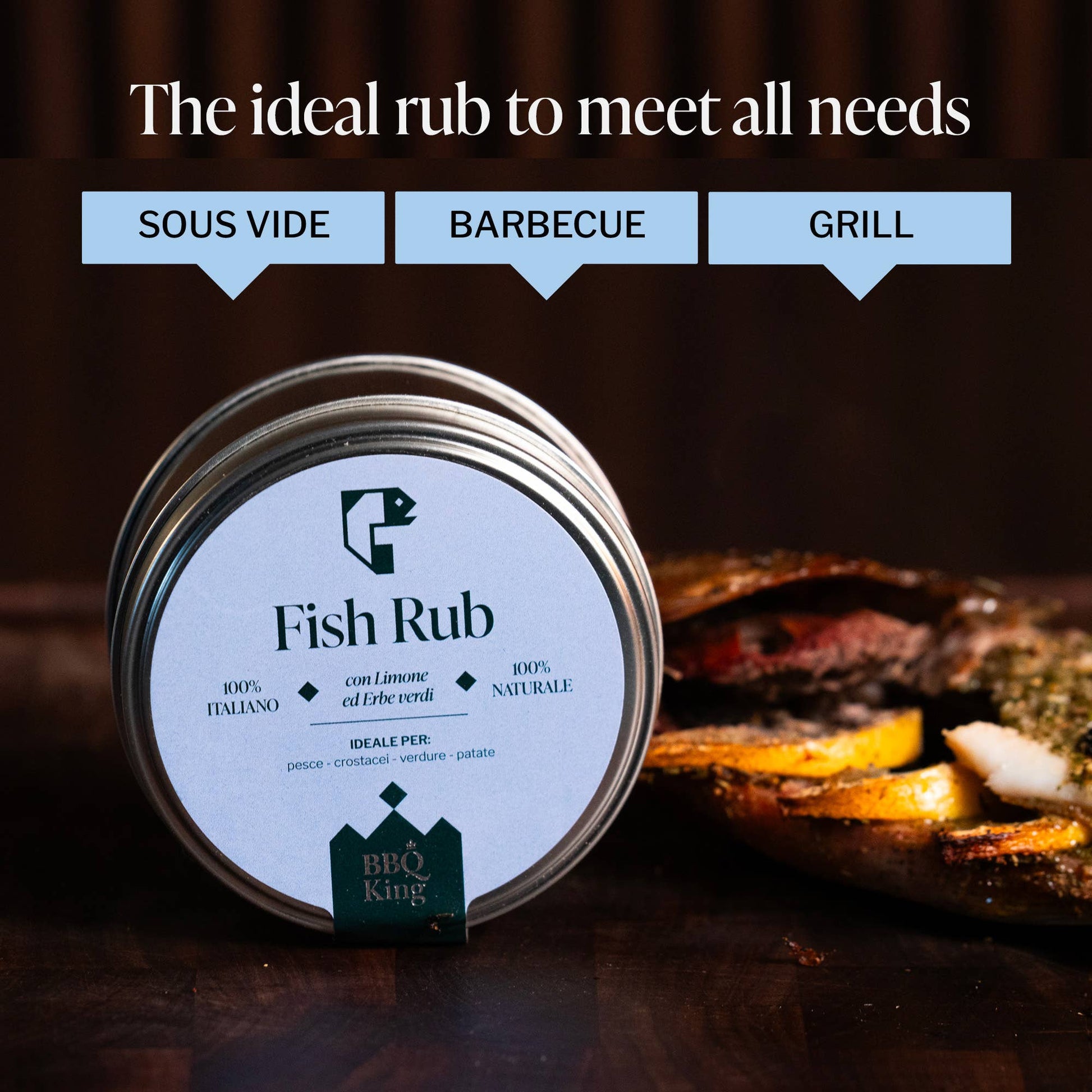 Fish Rub - Condiment Premium pentru Pește și Fructe de Mare cu Lămâie și Ierburi Aromatice 70g