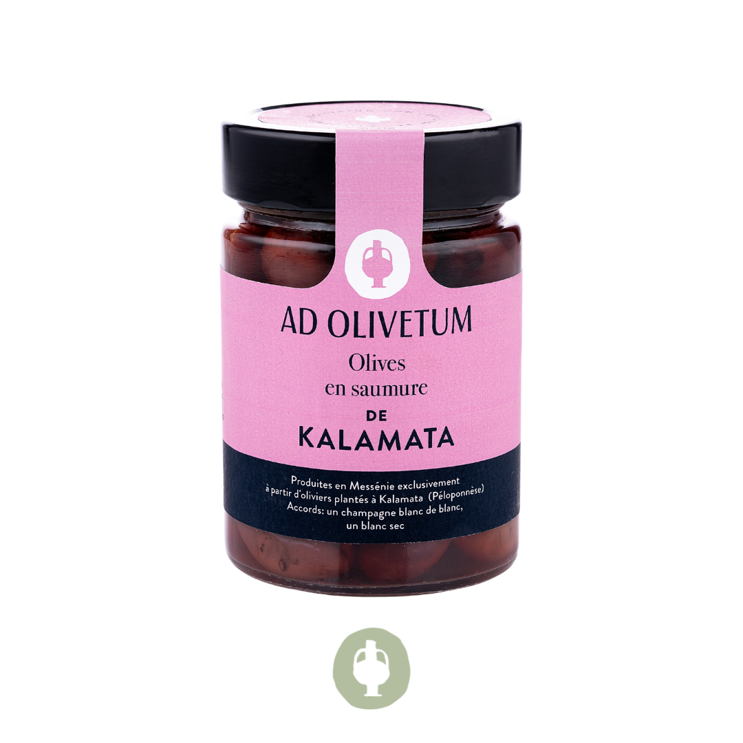 Măsline Kalamata în saramură şi EVOO, fără sâmburi – Ad Olivetum (200 g)