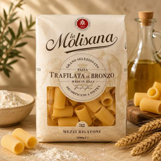Mezzi Rigatoni La Molisana Nr.32 500g – Paste pentru Sosuri și Preparatele la Cuptor
