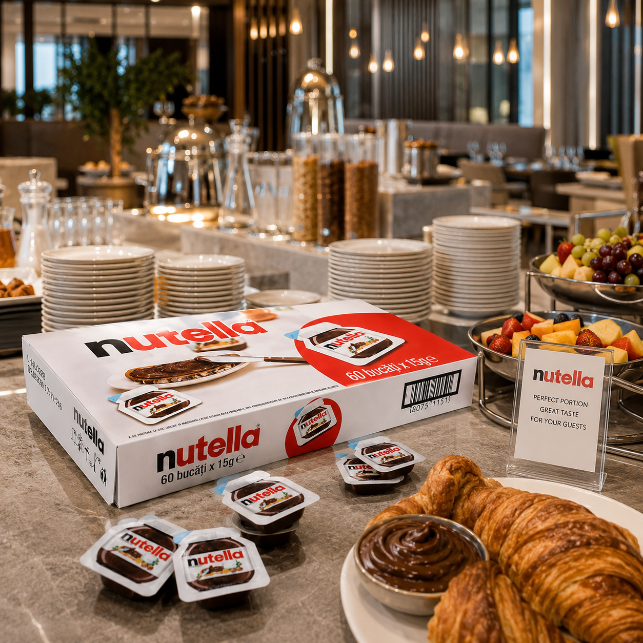 Nutella Porții Individuale – Cremă tartinabilă cu alune și cacao 60 × 15 g