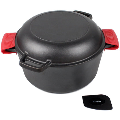 Oală din Fontă Dutch Oven 26 cm pentru Pâine, Fripturi și Slow Cooking