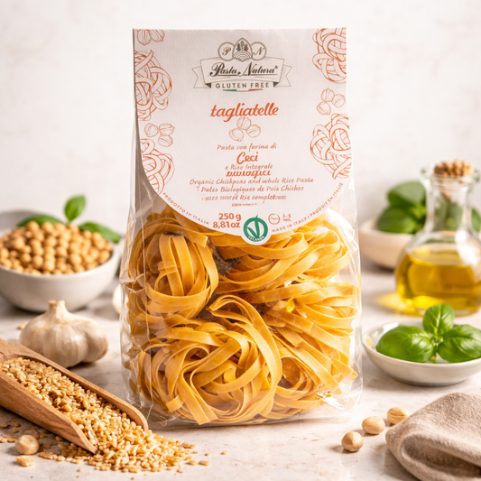 Paste Bio Fără Gluten din Năut și Orez Integral – Tagliatelle 250g