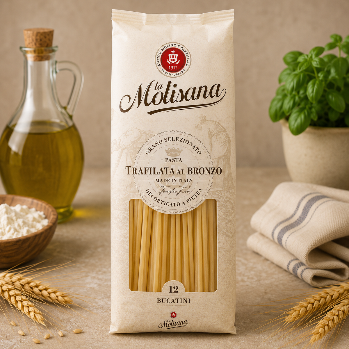 Paste Bucatini La Molisana Nr.12, 500 g – Paste italiene pentru Amatriciana și Sosuri