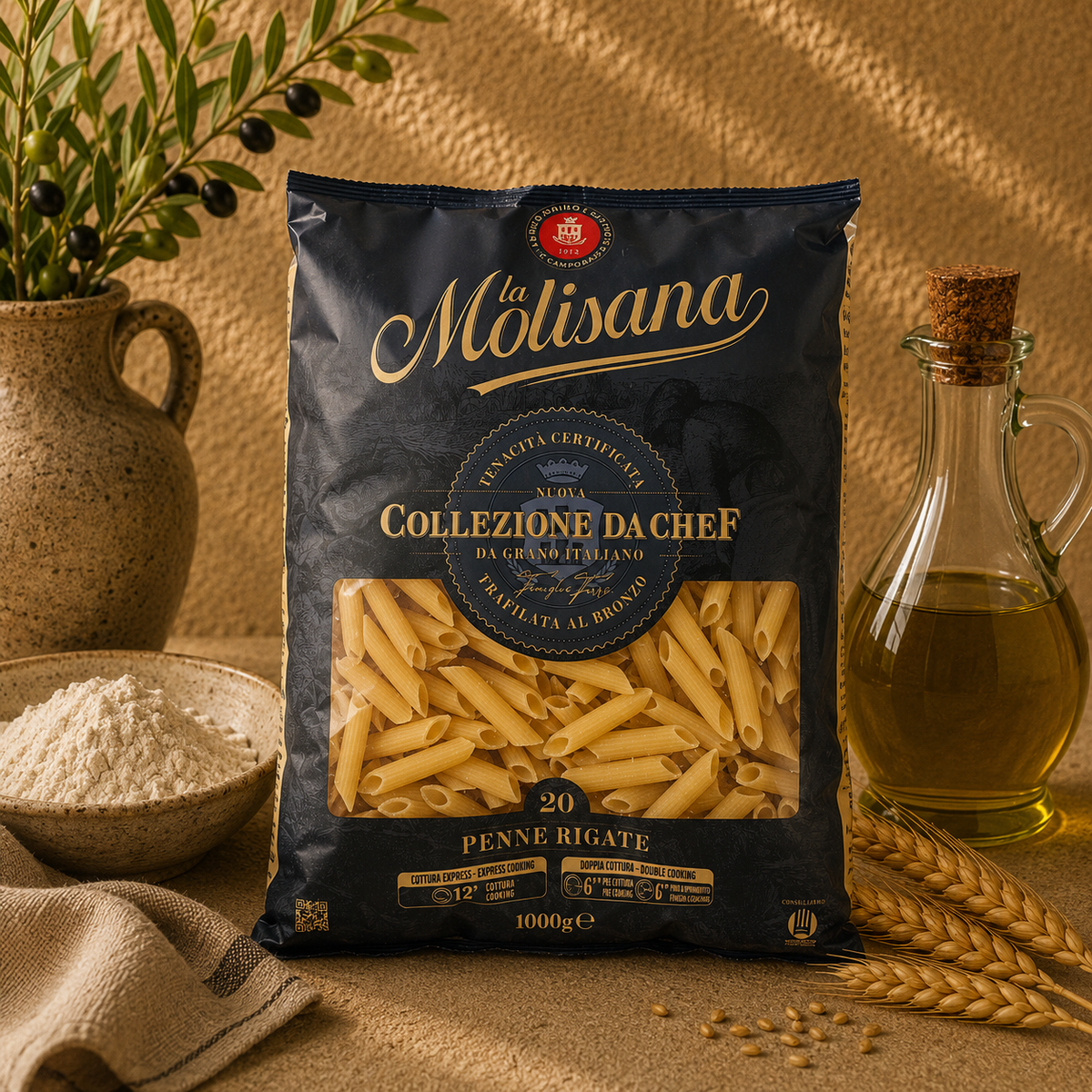 Penne Rigate La Molisana Nr.20 1kg – Paste Italiene pentru Sosuri și Preparatele la Cuptor