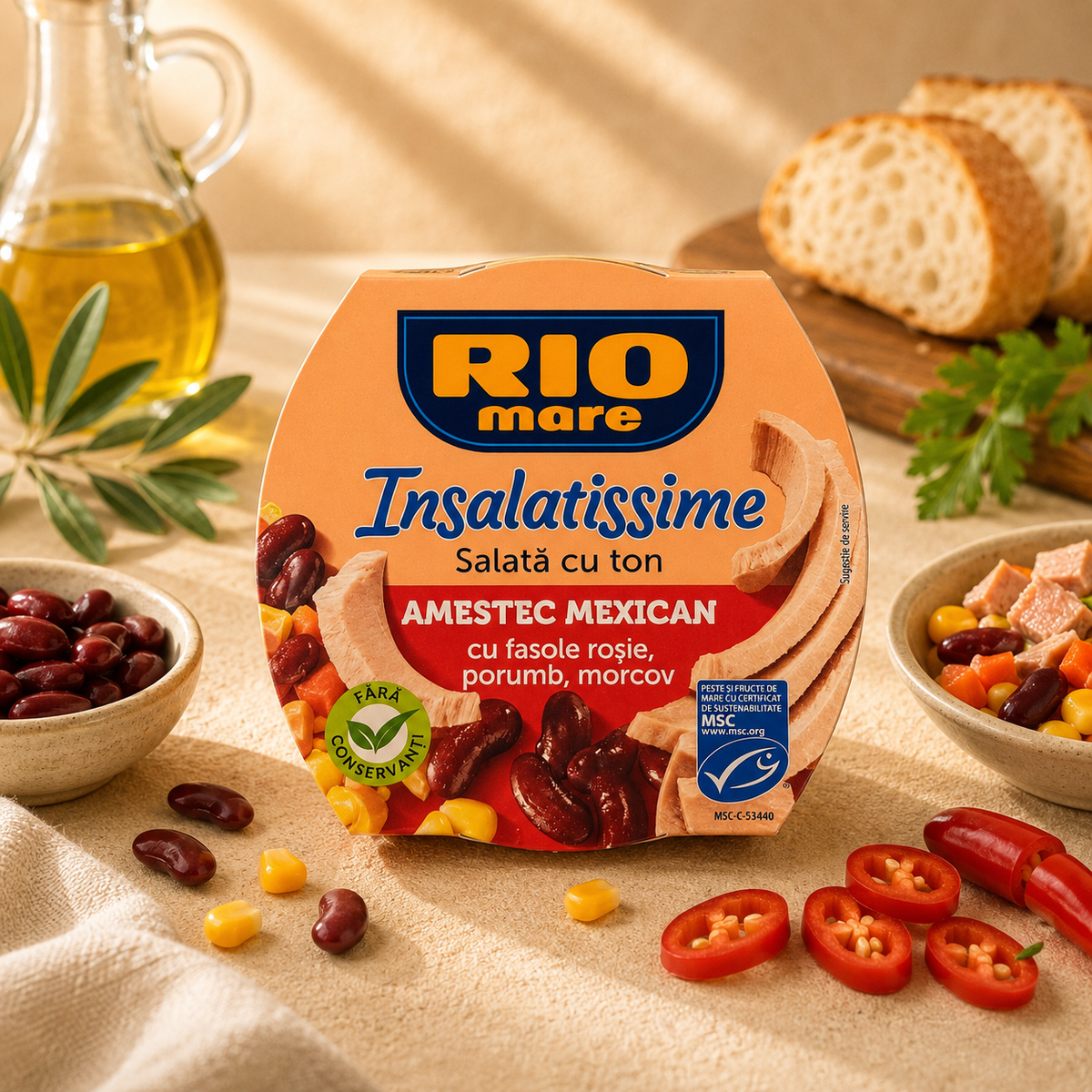 RIO Mare Insalatissime – Salată cu ton, amestec mexican, 160 g