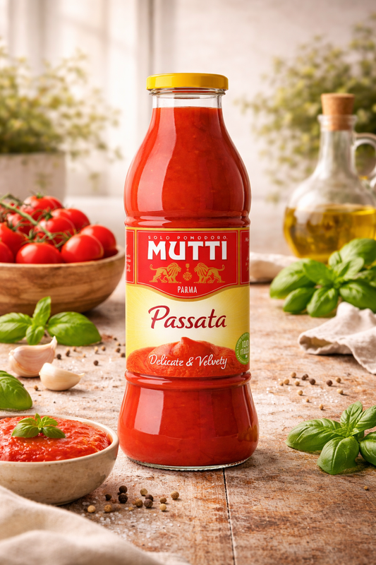 Roșii Pasate Italiene Mutti Passata 690g – Textură Catifelată, Gust Intens