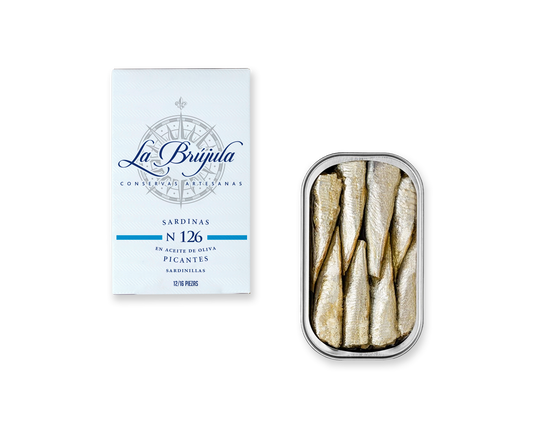 Sardine în Ulei de Măsline Picante 12/16 bucăți | La brújula.