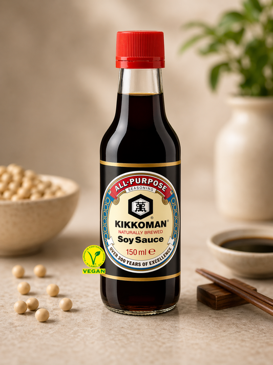 Sos de soia Kikkoman 150ml – fermentat natural, rețetă japoneză autentică