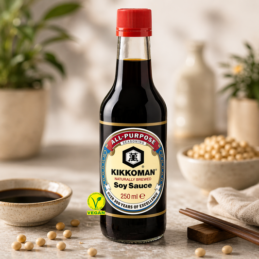 Sos de soia Kikkoman 250ml – fermentat natural, rețetă japoneză tradițională