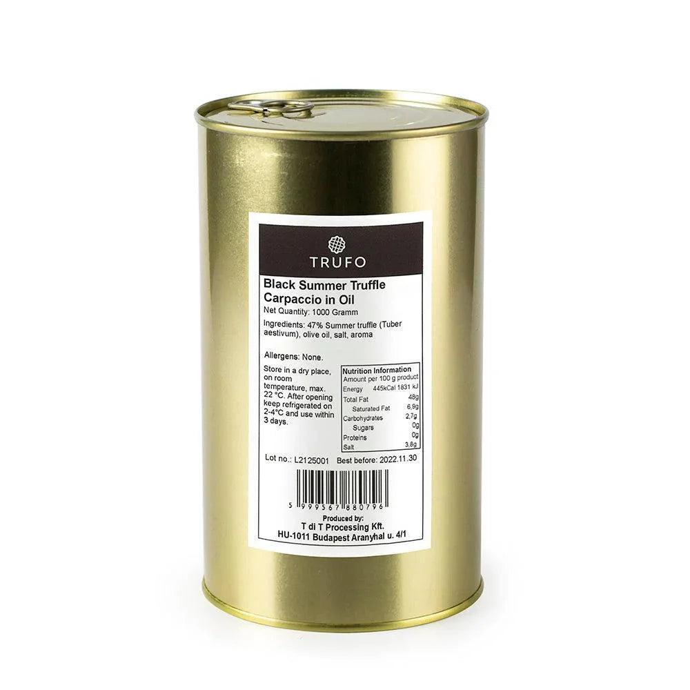 TRUFO Carpaccio de Trufe Negre de Vară în Ulei - 1000g.