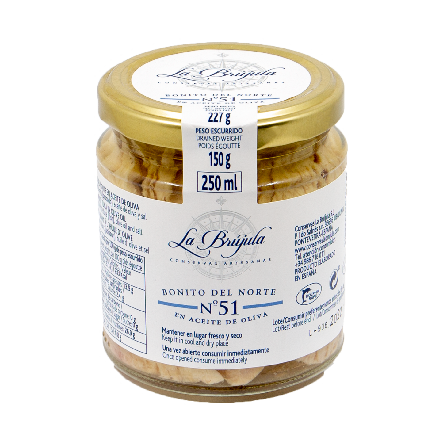 Ton Alb Bonito del Norte în Ulei de Măsline 227g | La brújula.
