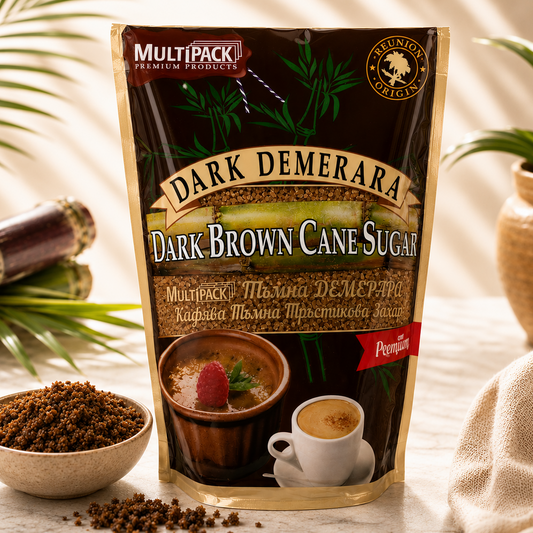 Zahăr Dark Demerara Nerafinat din Trestie de Zahăr 500g – Ideal pentru Cafea, Patiserie și Rom
