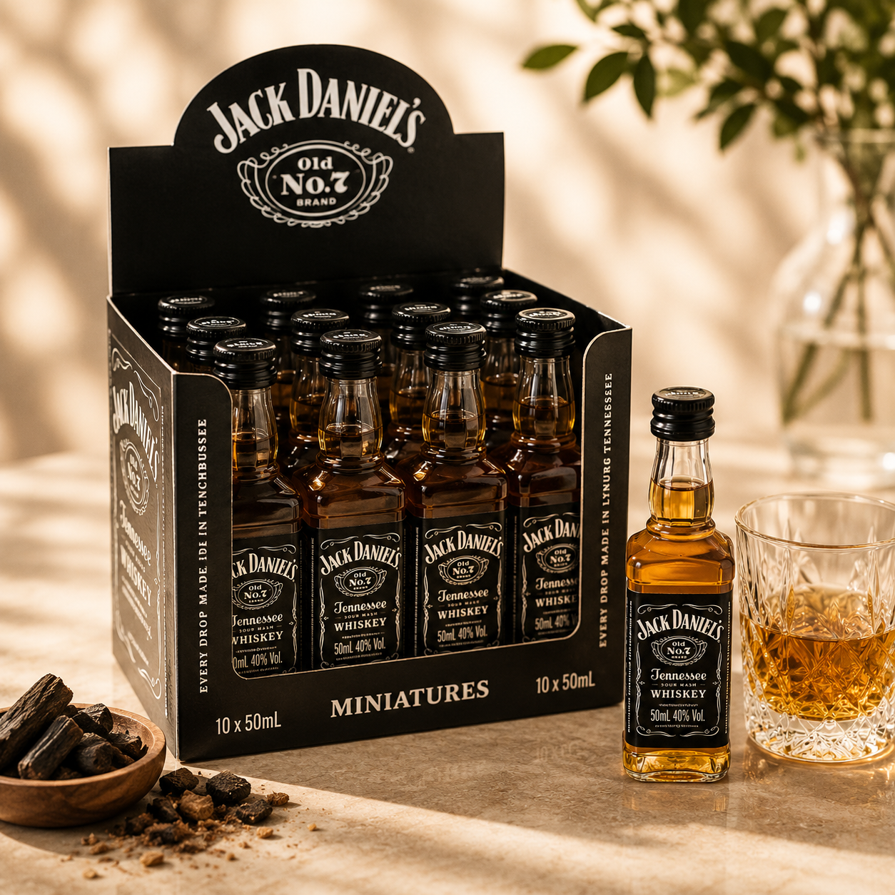 Jack Daniel's Old No. 7 Tennessee Whiskey Miniaturi, Pachet 10 X 50 ml, 40%
