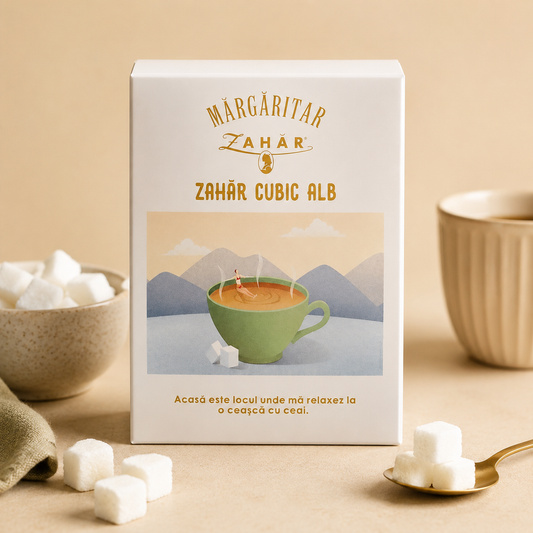 Zahăr Cubic Alb Mărgaritar, 500 g – Cuburi de Zahăr pentru Cafea și Ceai