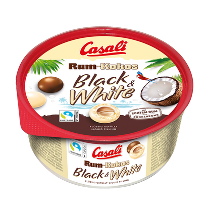 Bomboane cu Rom și Cocos Black & White Casali 300g