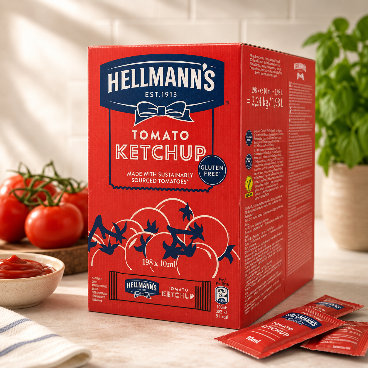 Ketchup Hellmann’s la Plic, 198x10 ml