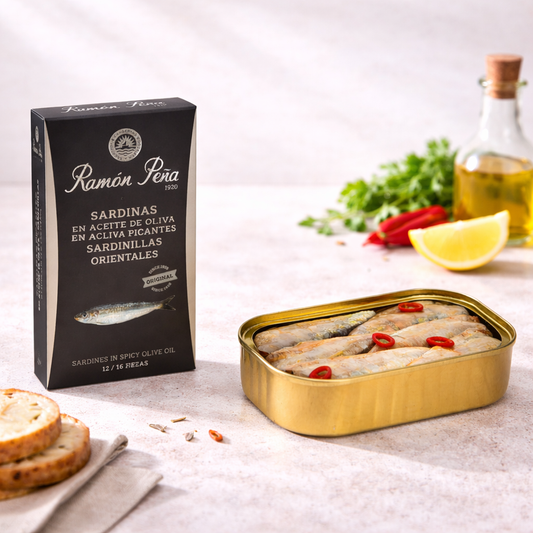 Sardine în Ulei de Măsline Picant – 12-16 bucăți | Ramón Peña